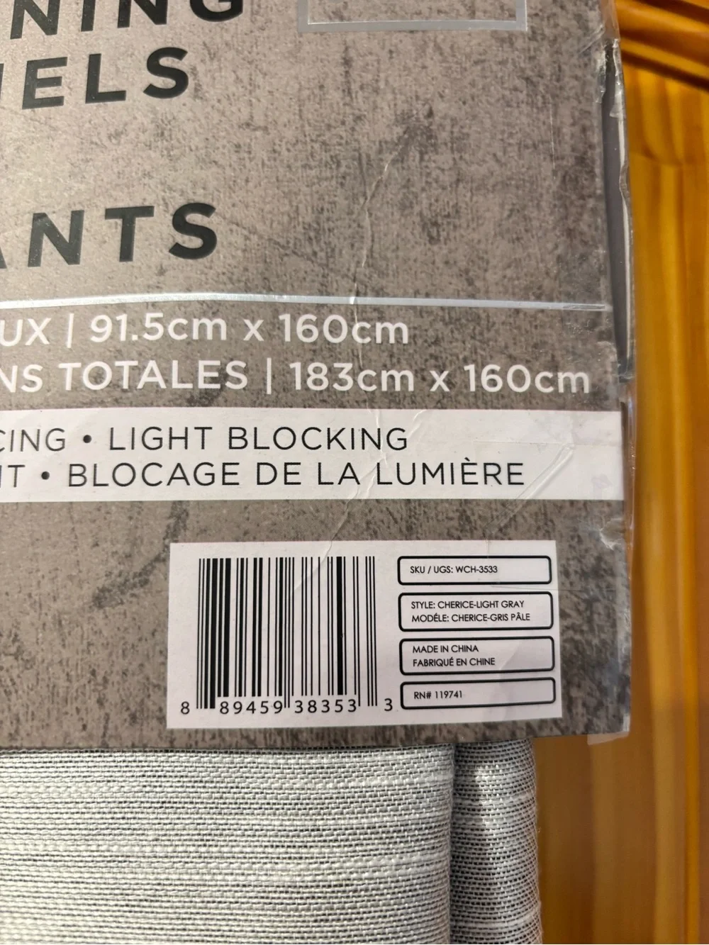 Room Darkening Window Panels - Gray - BRAND NEW!